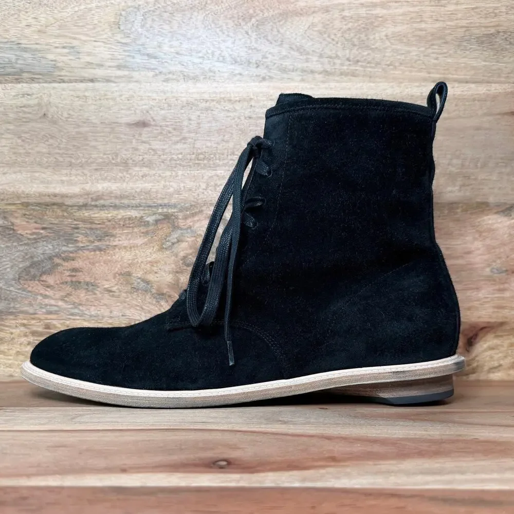 VALAS Los Angeles Men's 12 Italian Black Nubuck Suede Leather Rebel Boots